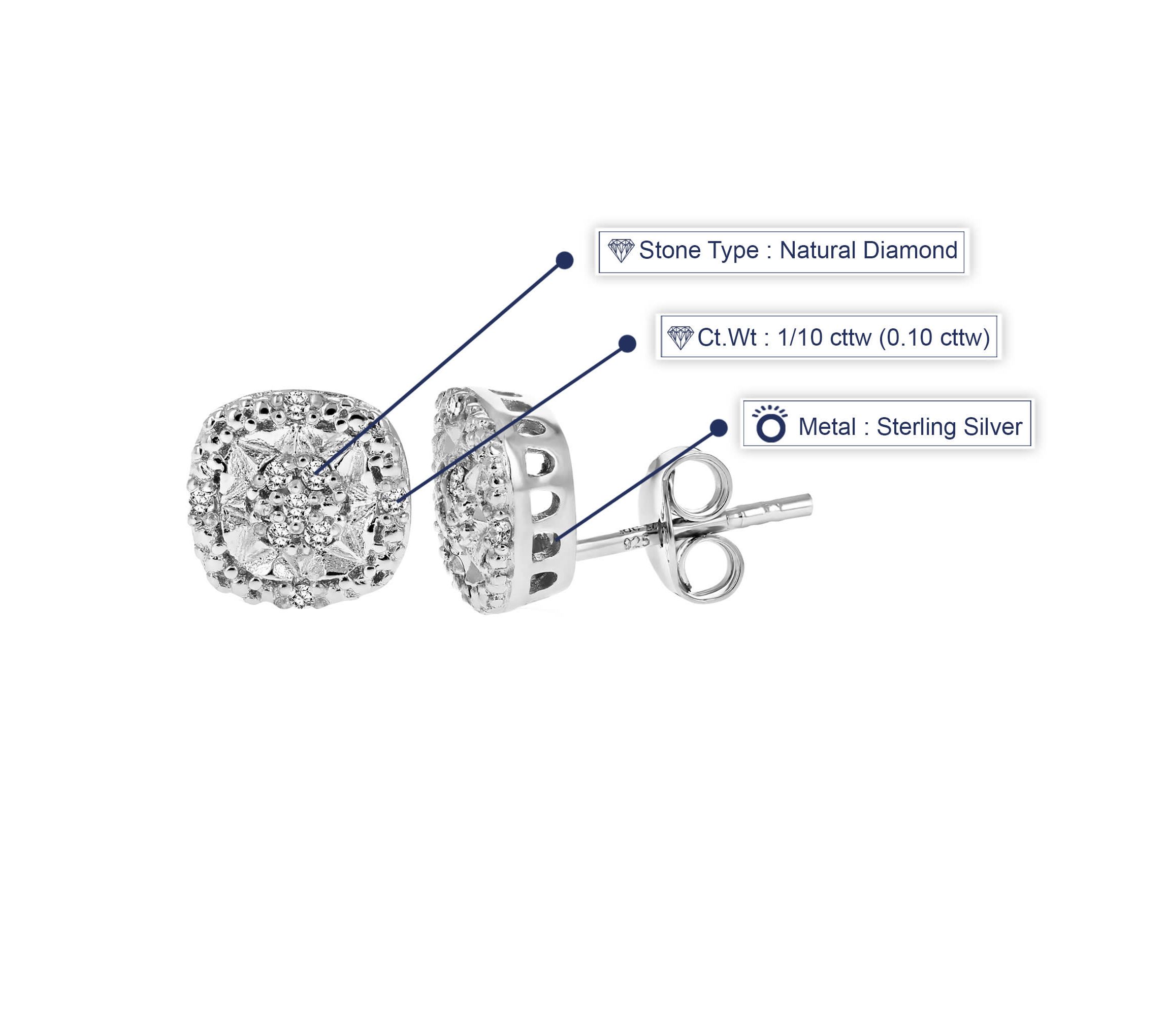 1/10 ct. t.w. Diamond Stud Earrings in Sterling Silver