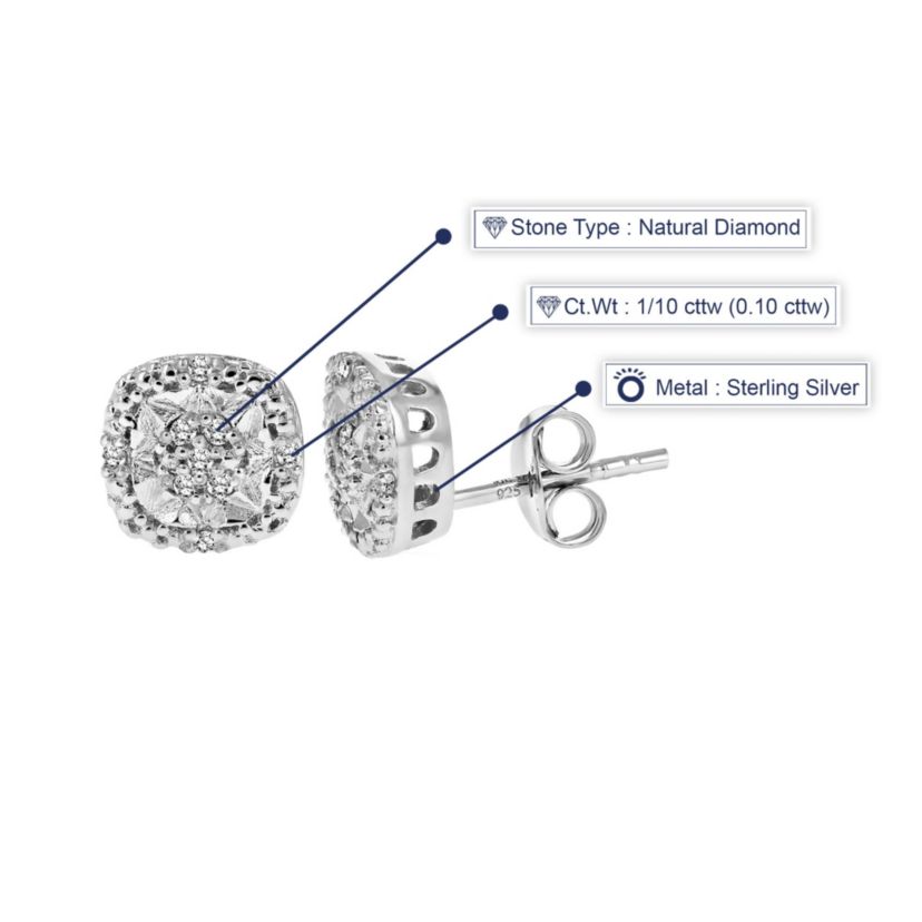 1/10 ct. t.w. Diamond Stud Earrings in Sterling Silver