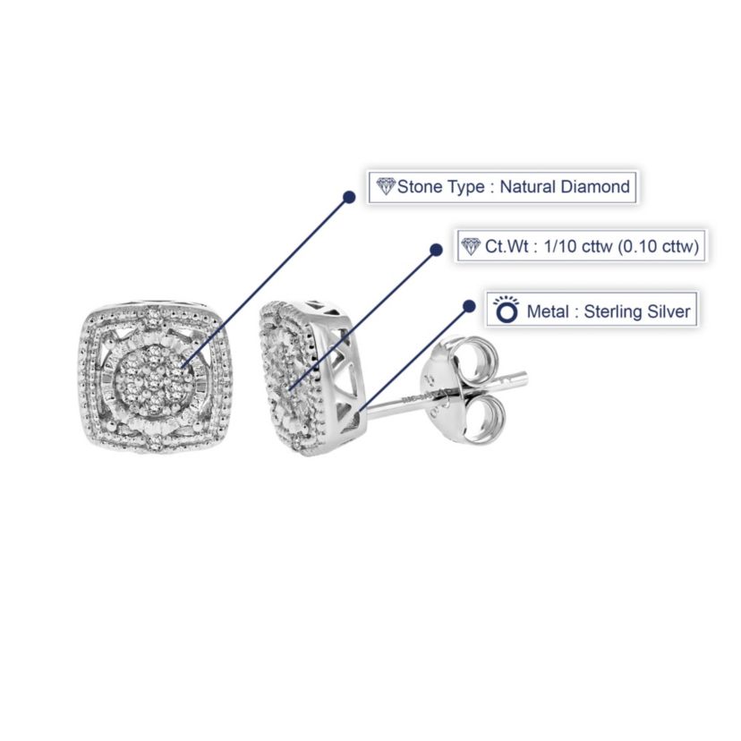 1/10 ct. t.w. Diamond Stud Earrings in 925 Sterling Silver