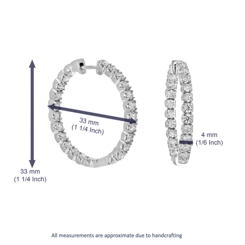 4 ct. t.w. Diamond Hoop Earrings in 14K White Gold