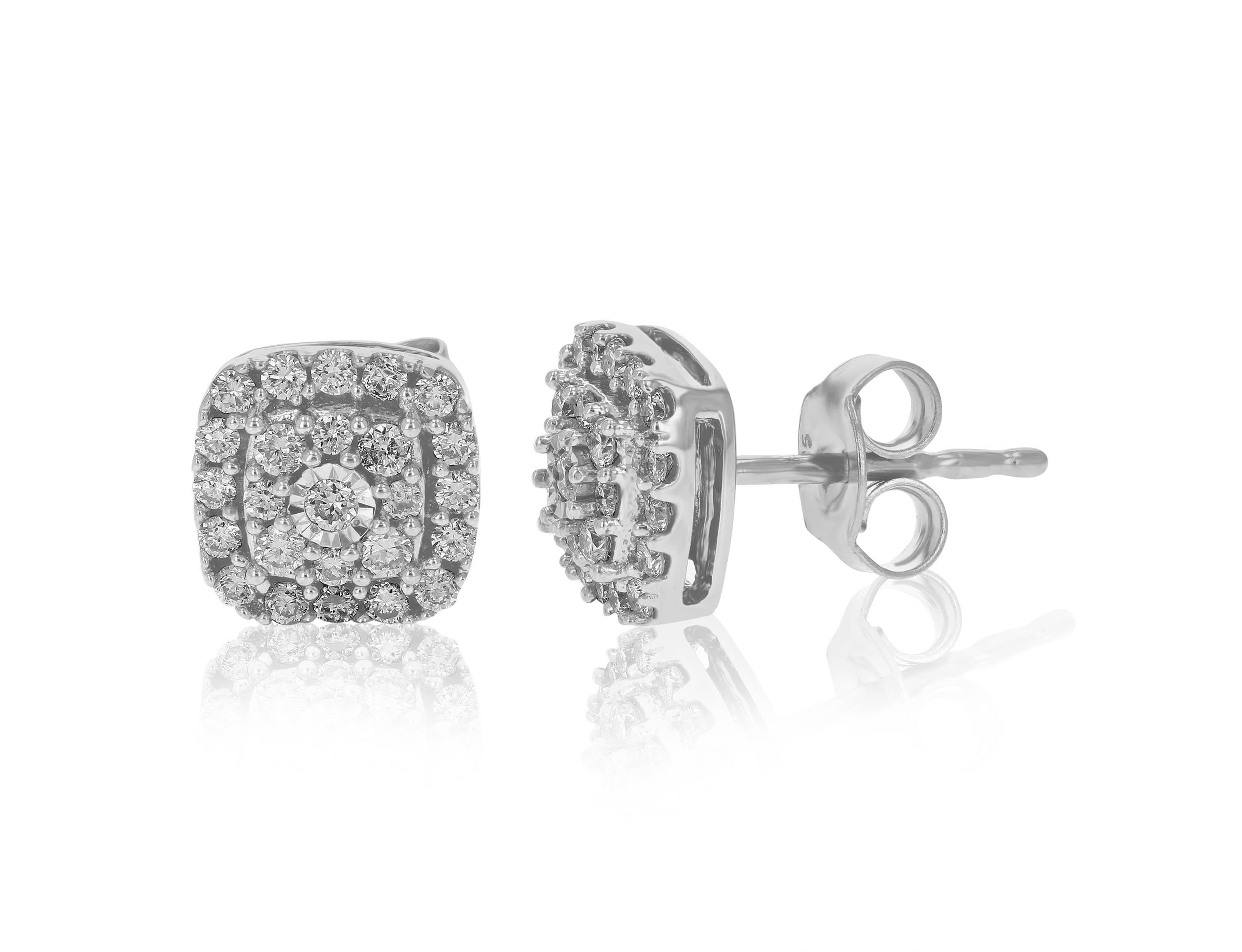 Lab Created 1/2 ct. t.w. Lab Grown Diamond Stud Earrings in 925 Sterling Silver