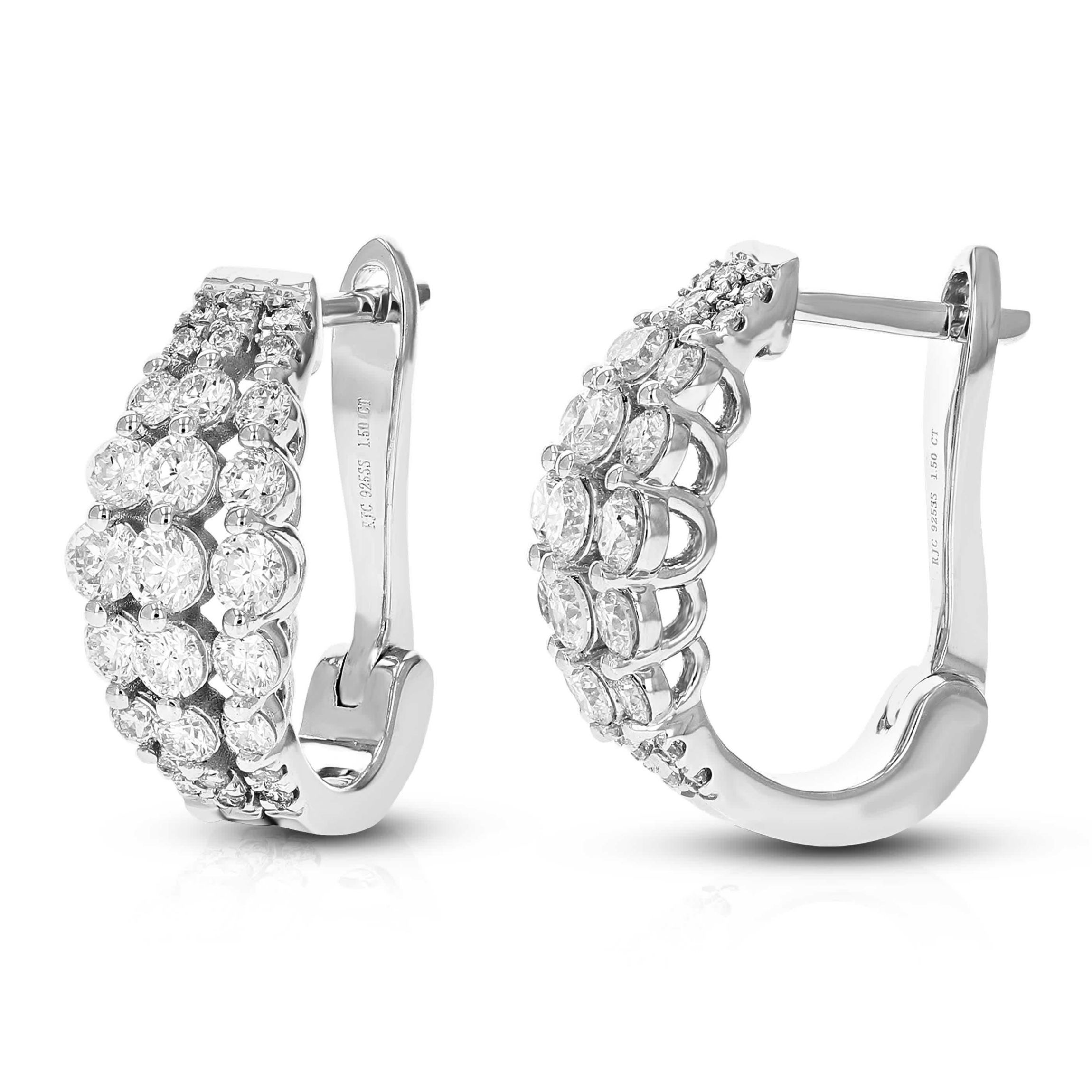 Lab Created 1.50 ct. t.w. Lab Grown Diamond Hoop Earrings in 925 Sterling Silver