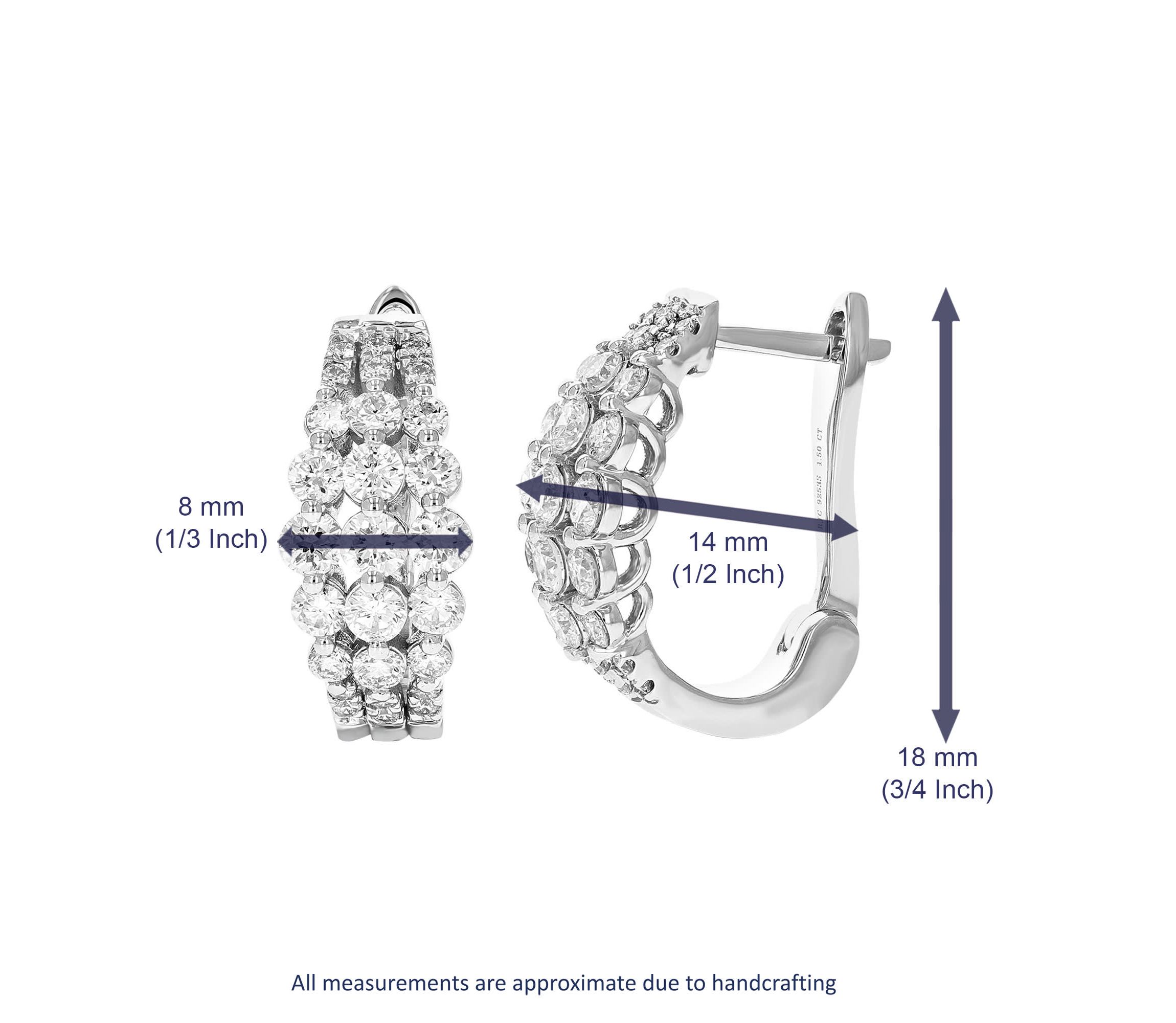 Lab Created 1.50 ct. t.w. Lab Grown Diamond Hoop Earrings in 925 Sterling Silver