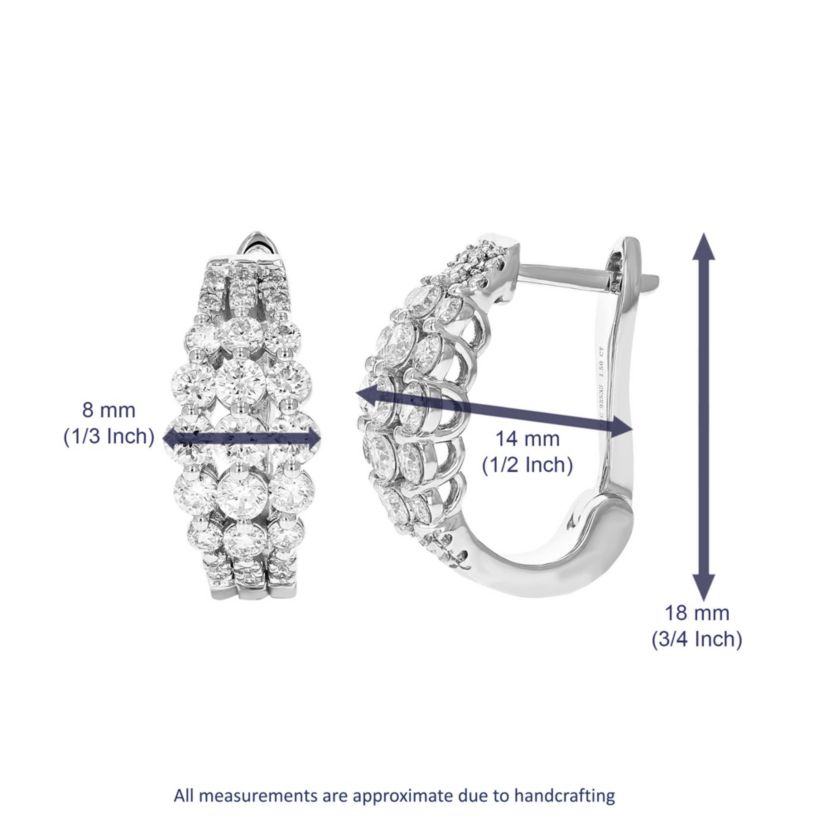 Lab Created 1.50 ct. t.w. Lab Grown Diamond Hoop Earrings in 925 Sterling Silver