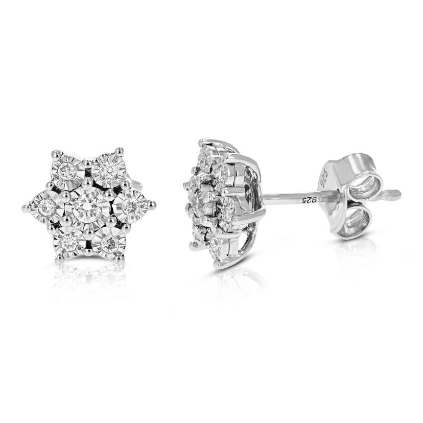 Lab Created 1/6 ct. t.w. Lab Grown Diamond Stud Earrings in 925 Sterling Silver