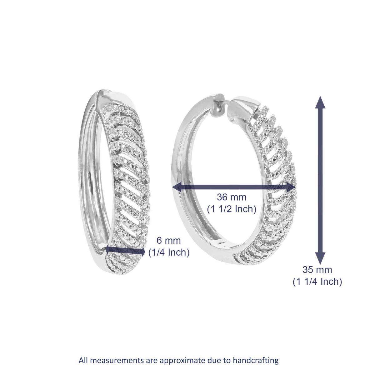 Lab Created 1/10 ct. t.w. Lab Grown Diamond Hoop Earring in Sterling Silver