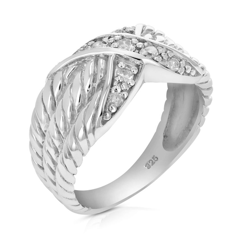 0.15 ct. t.w. Diamond Wedding Anniversary Band in 925 Sterling Silver
