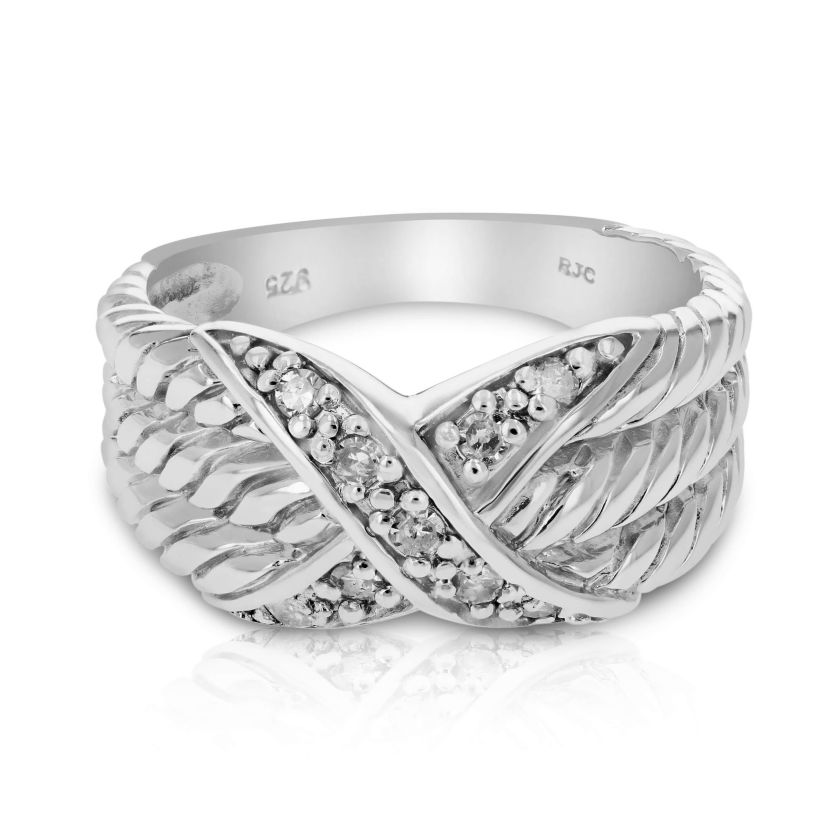 0.15 ct. t.w. Diamond Wedding Anniversary Band in 925 Sterling Silver