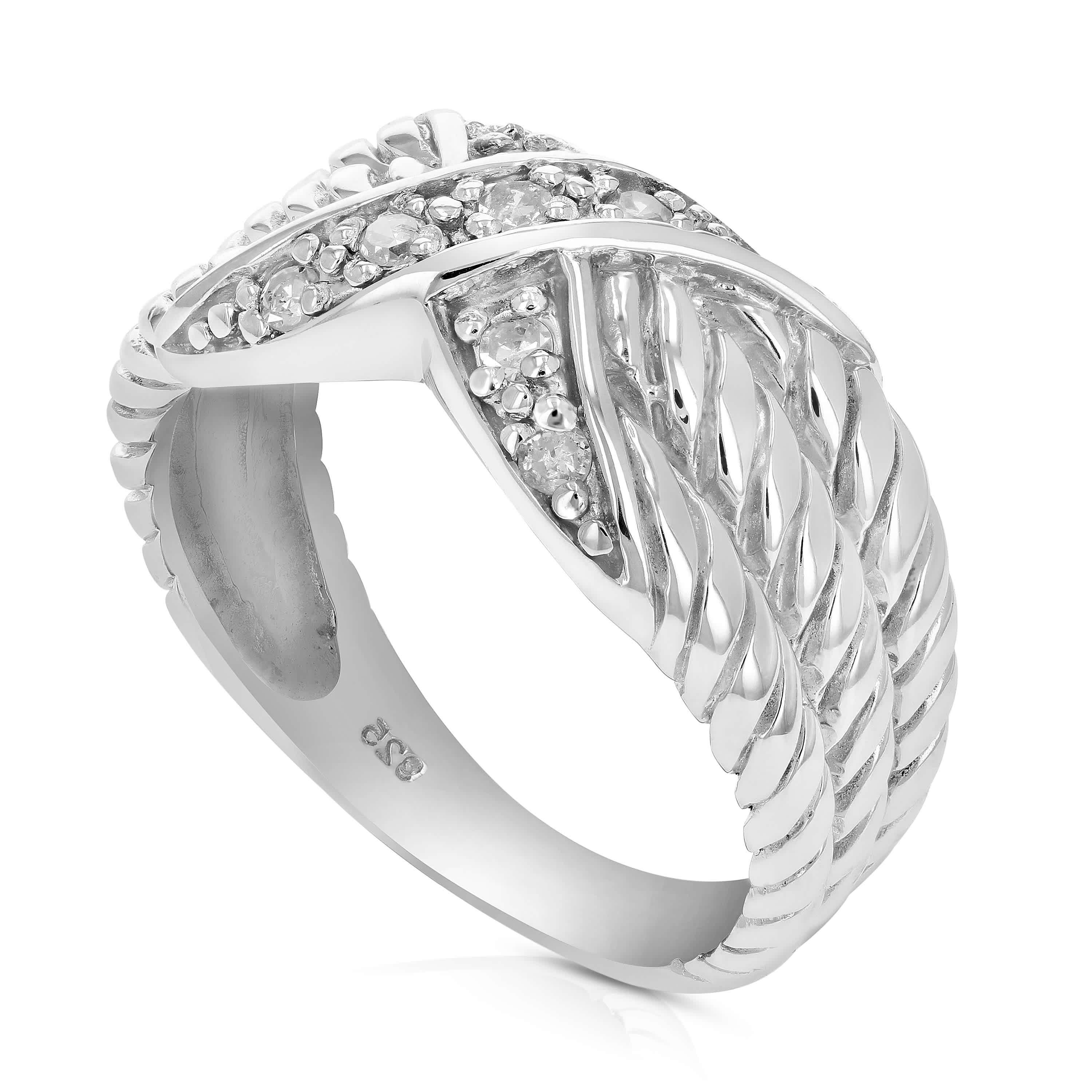 0.15 ct. t.w. Diamond Wedding Anniversary Band in 925 Sterling Silver