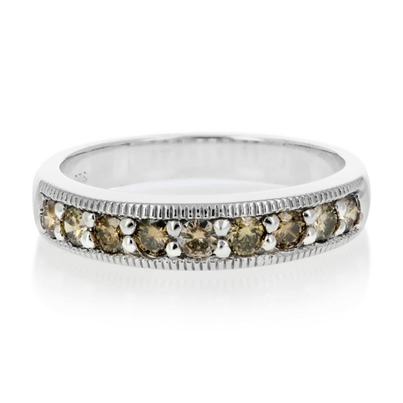 1/2 ct. t.w. Champagne Diamond Wedding Band in 925 Sterling Silver