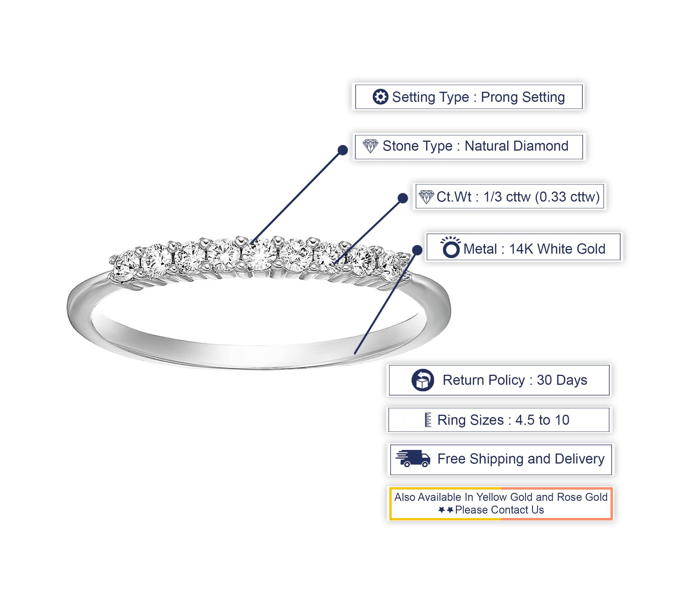 1/5 ct. t.w. Diamond Wedding Band in 10K White Gold