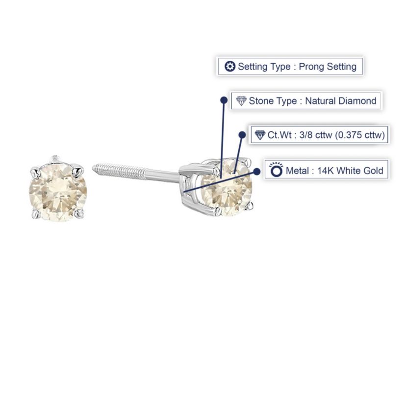 3/8 ct. t.w. Diamond Stud Earrings in 14K White Gold