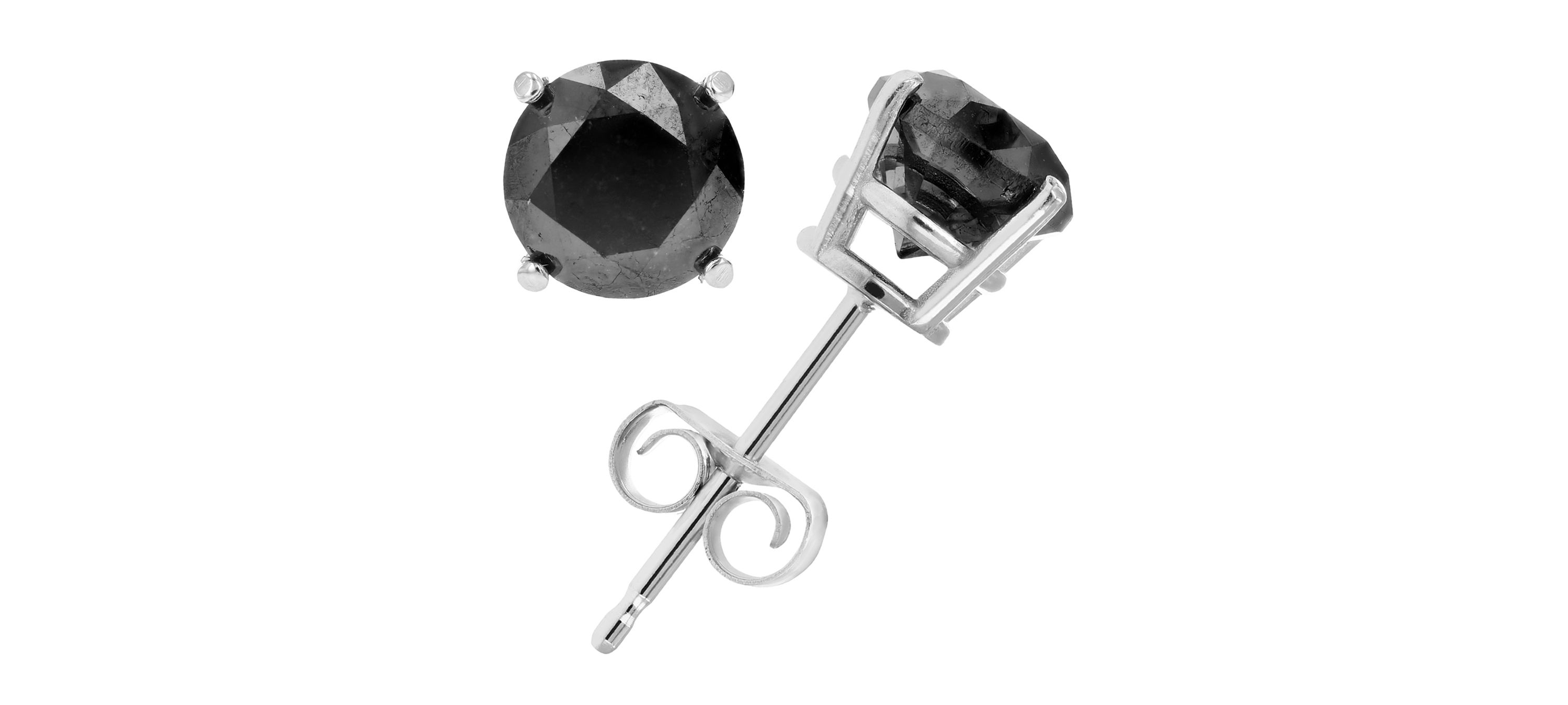 1 ct. t.w. Black Diamond Stud Earrings in Sterling Silver