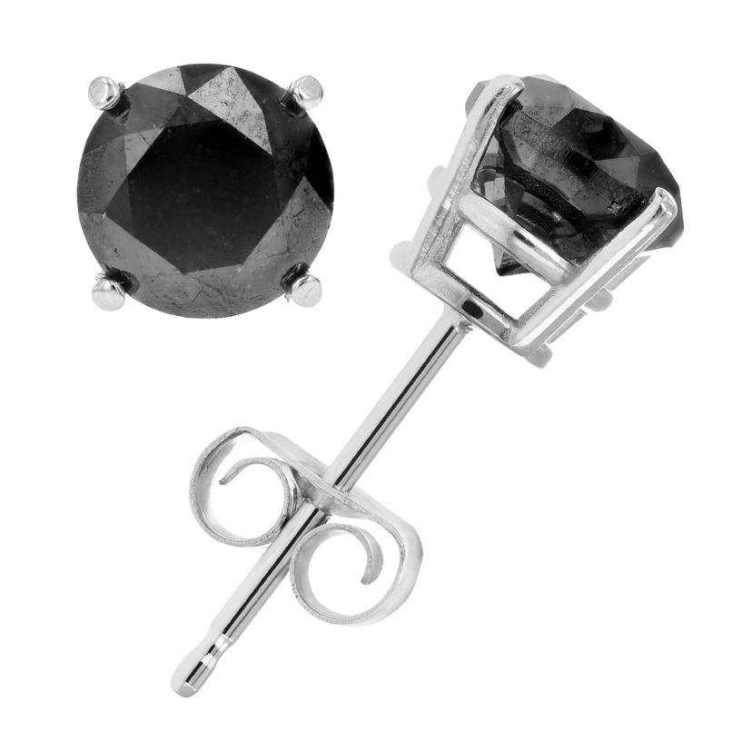 1 ct. t.w. Black Diamond Stud Earrings in Sterling Silver