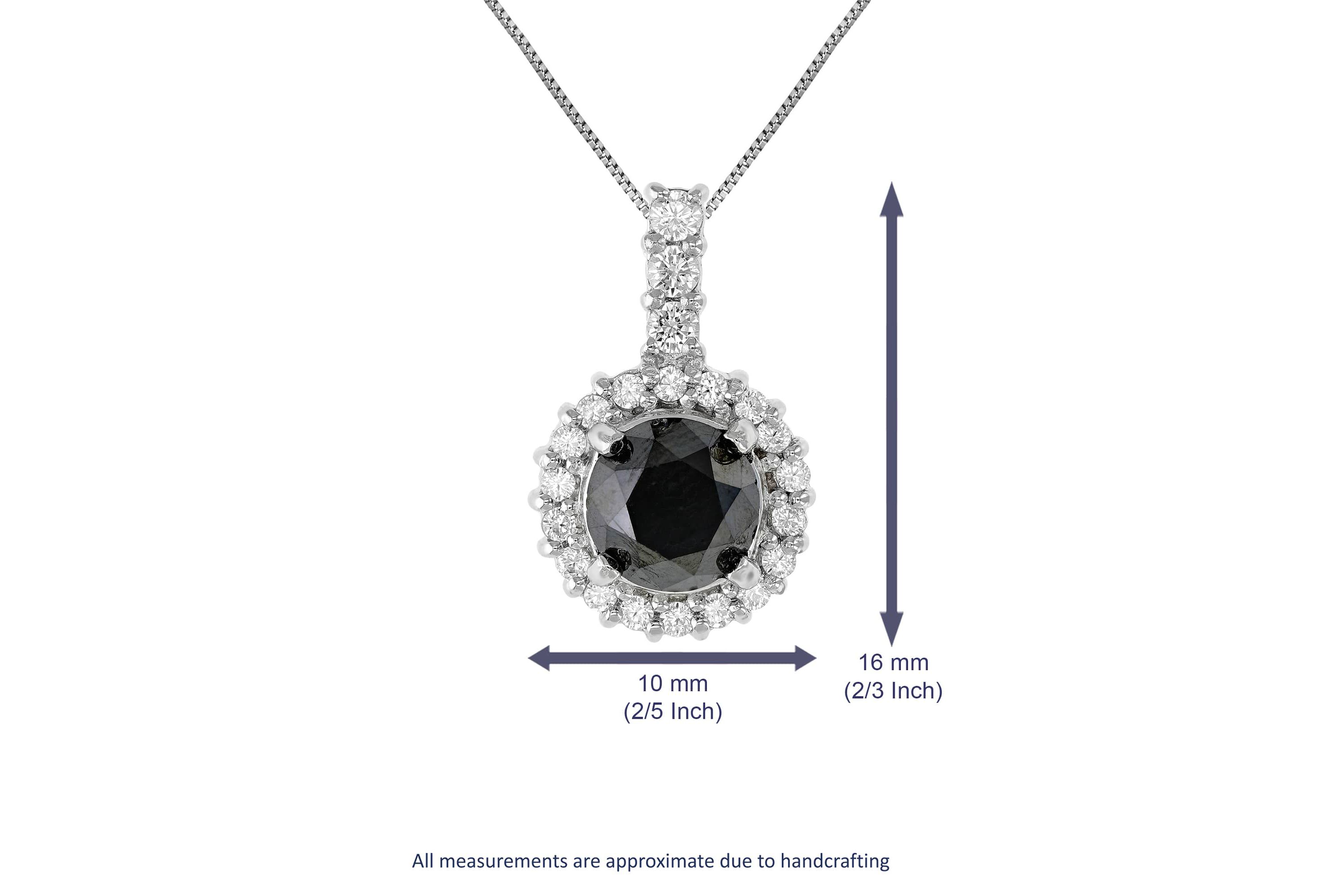 2 ct. t.w. Black Diamond Pendant Necklace in 925 Sterling Silver
