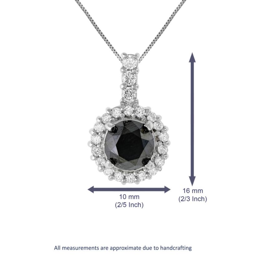 2 ct. t.w. Black Diamond Pendant Necklace in 925 Sterling Silver