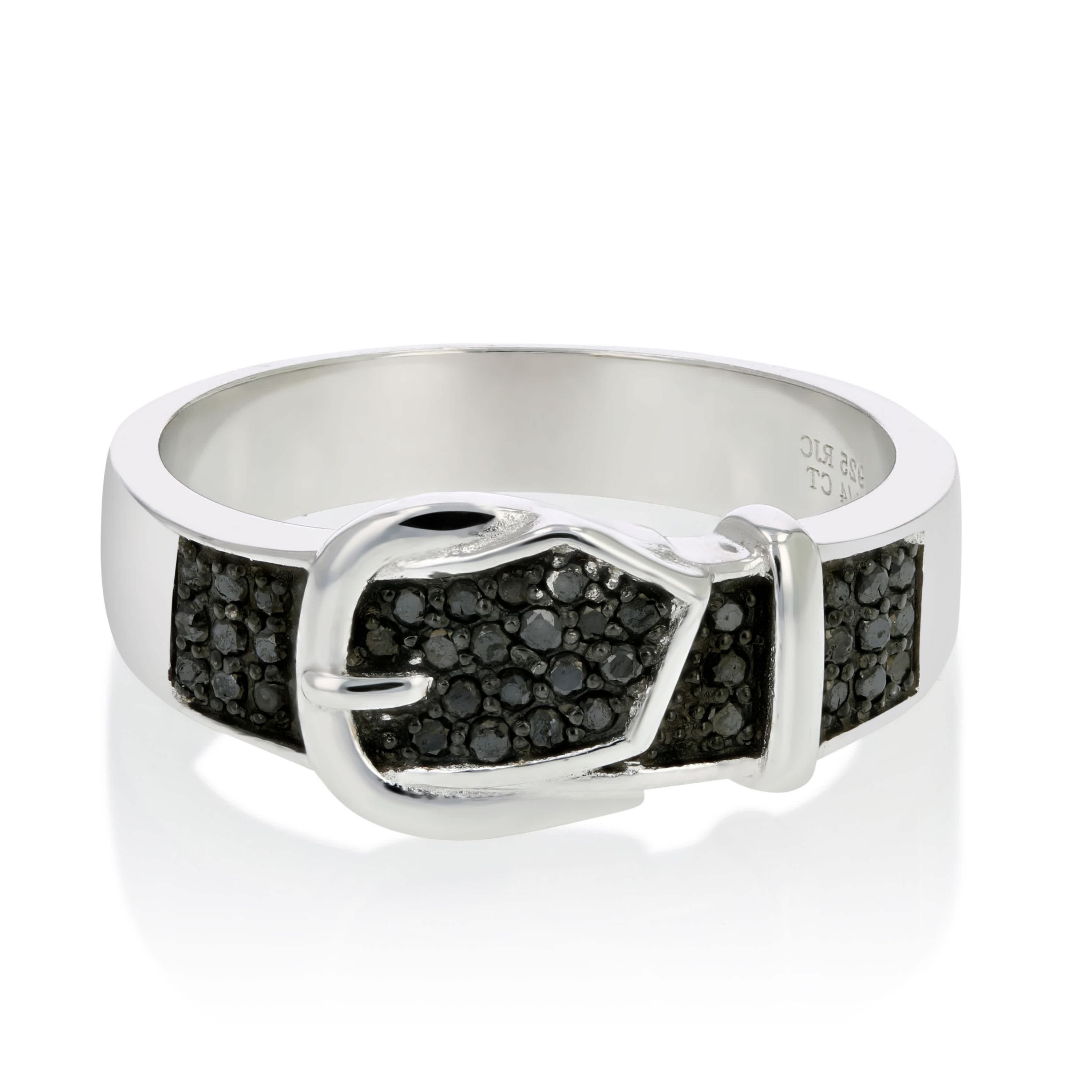1/4 ct. t.w. Black Diamond Wedding Band in 925 Sterling Silver