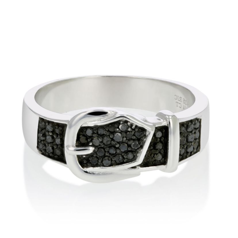 1/4 ct. t.w. Black Diamond Wedding Band in 925 Sterling Silver