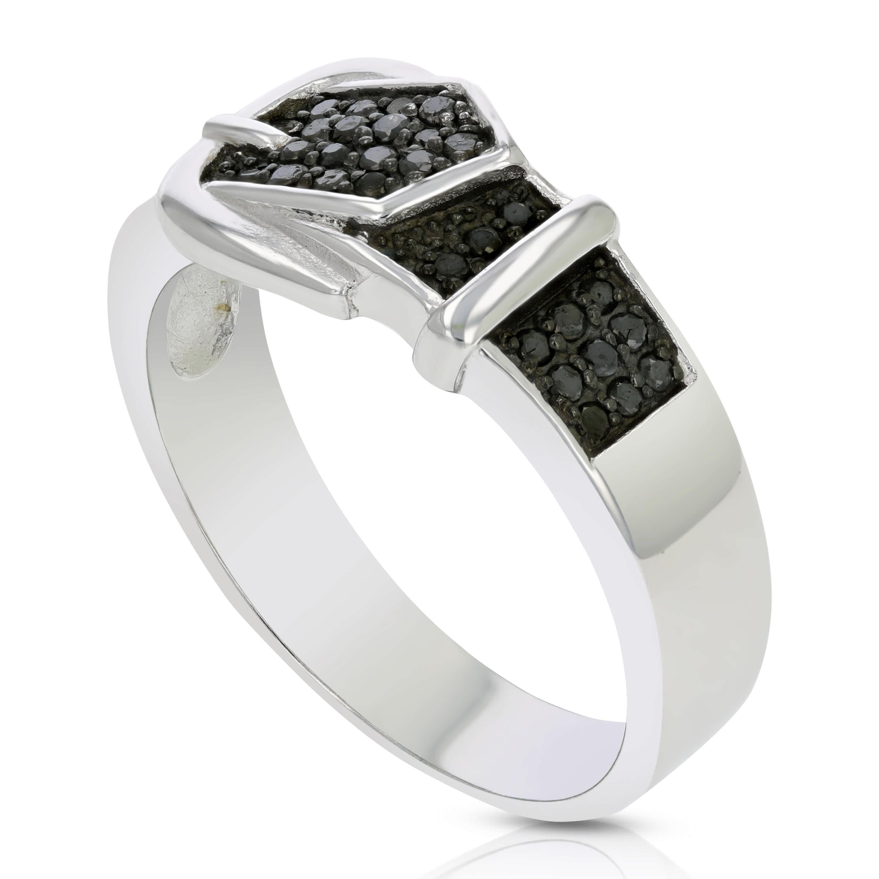 1/4 ct. t.w. Black Diamond Wedding Band in 925 Sterling Silver