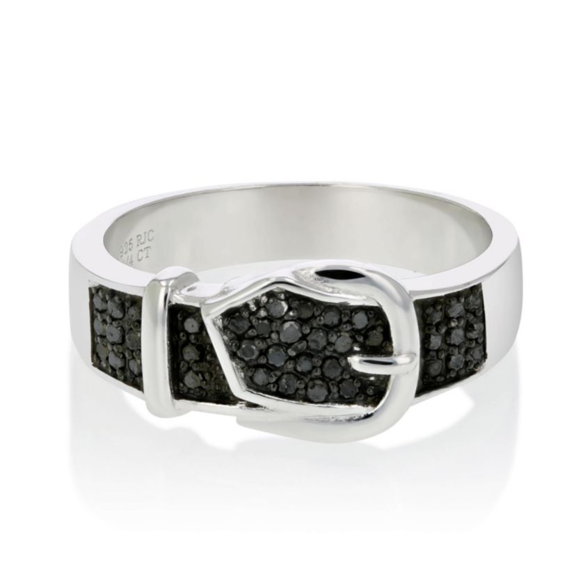 1/4 ct. t.w. Black Diamond Wedding Band in 925 Sterling Silver