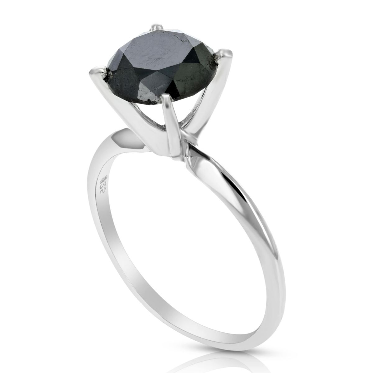 2 ct. t.w. Black Diamond Engagement Ring in 925 Sterling Silver
