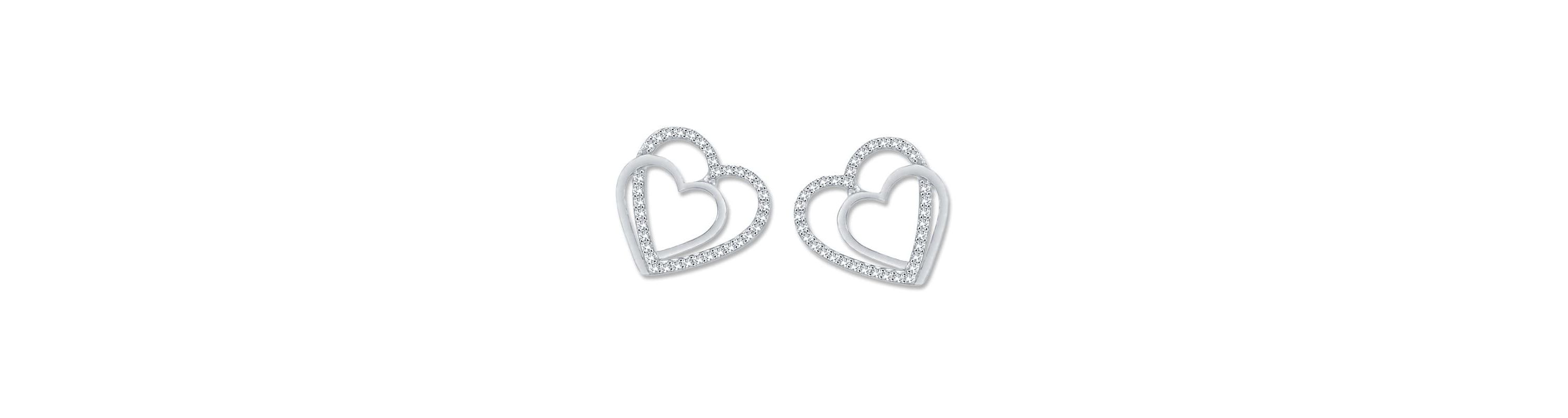 1/8 Ct.tw Natural Diamond Heart Shape Stud Earrings 10K White Gold
