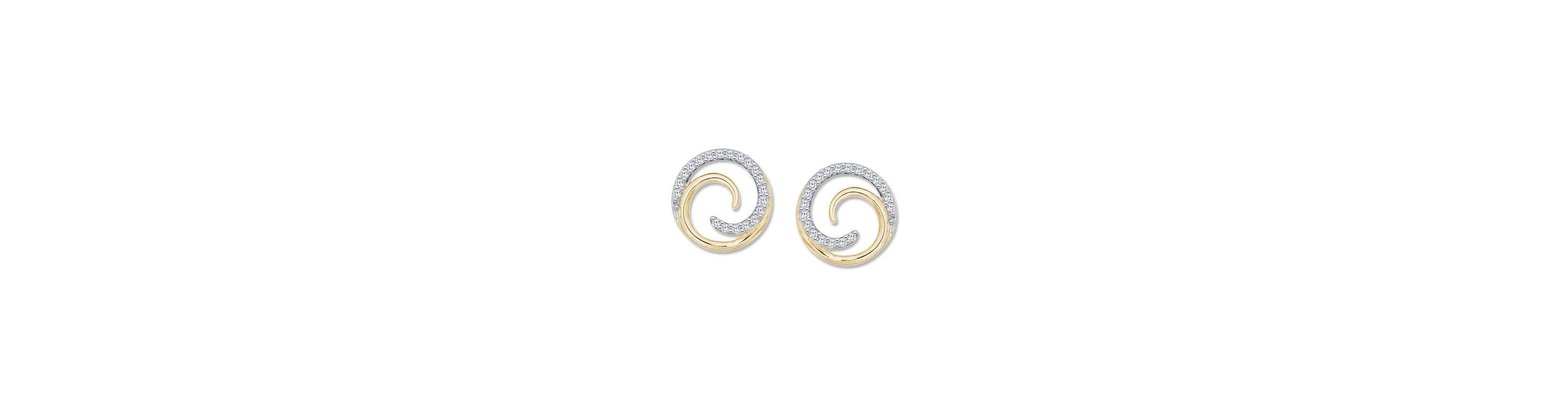 0.08 Ct.tw Natural Diamond Swirl Shape Stud Earrings in 14K Yellow Gold
