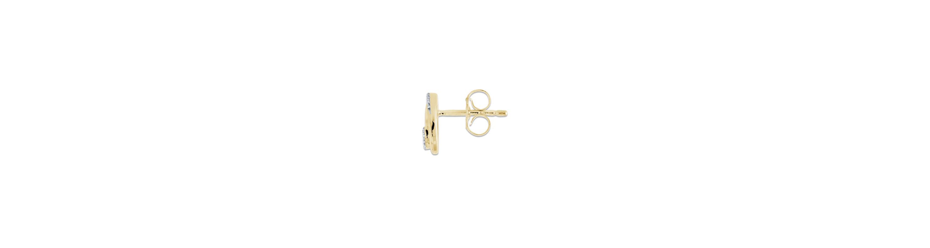 0.08 Ct.tw Natural Diamond Swirl Shape Stud Earrings in 14K Yellow Gold