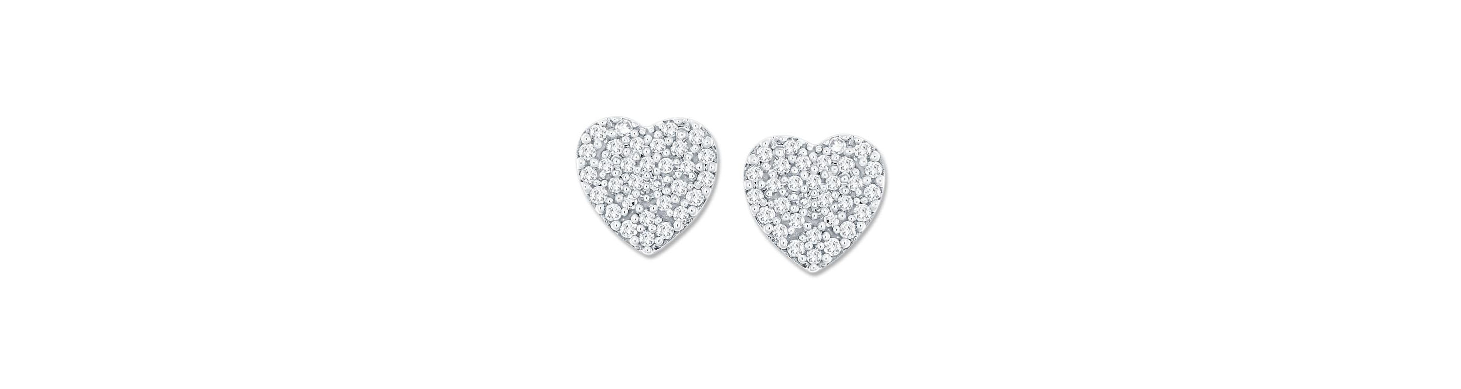 0.17 Ct.tw Natural Diamond Heart Shape Stud Earrings in 10K White Gold