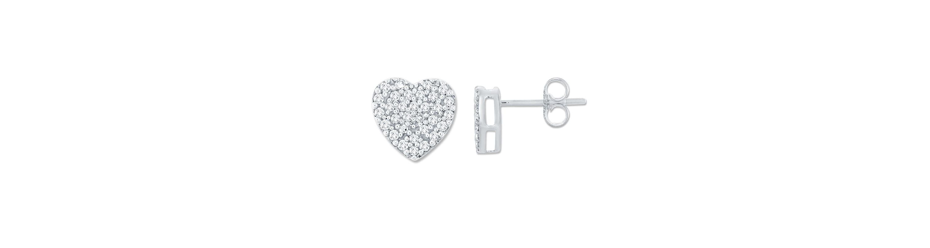 0.17 Ct.tw Natural Diamond Heart Shape Stud Earrings in 10K White Gold