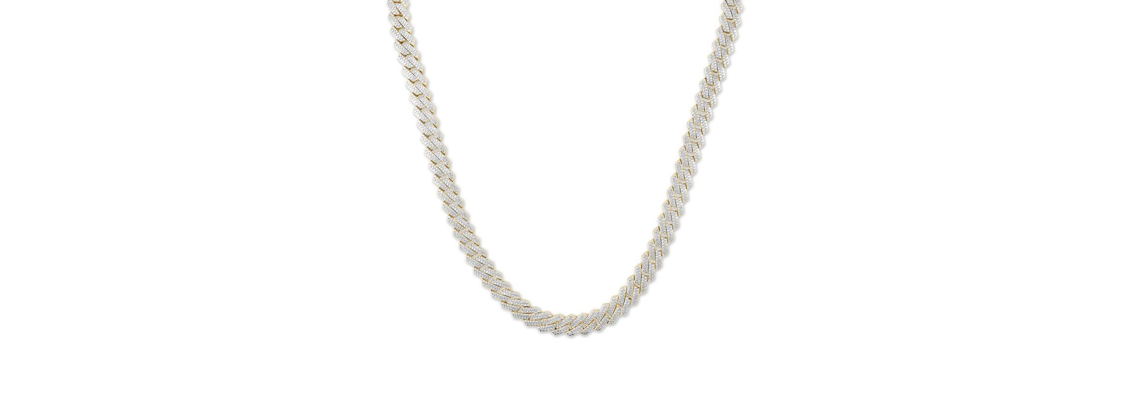 3.15 ct. tw Natural Diamod Cuban Chain in 10K Yellow Gold