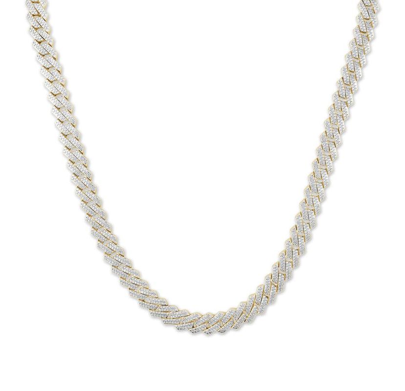 3.15 ct. tw Natural Diamod Cuban Chain in 10K Yellow Gold