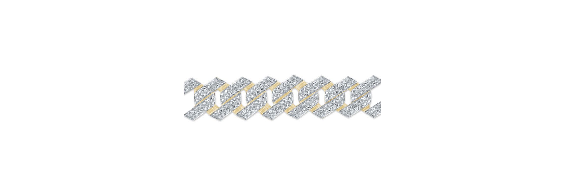3.15 ct. tw Natural Diamod Cuban Chain in 10K Yellow Gold