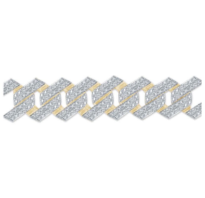 3.15 ct. tw Natural Diamod Cuban Chain in 10K Yellow Gold