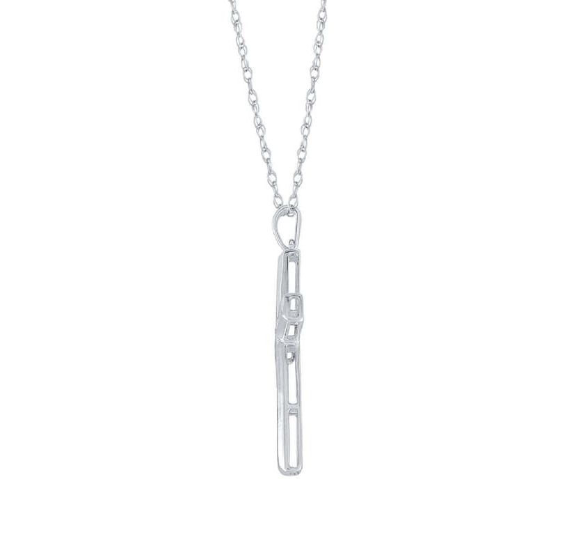 1/4 Ct.tw Natural Diamond Cross Shape Pendant in 10K White Gold