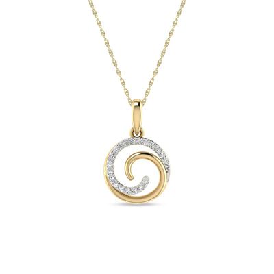 Alessandra Bettini 1/10 Ct.tw Natural Diamond Swirl Shape Pendant in 10K Yellow Gold