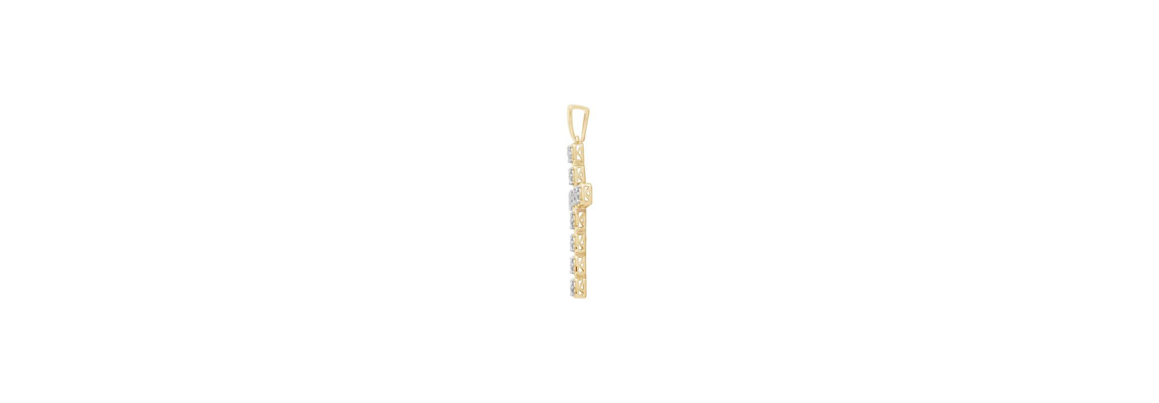 3/4 ct. tw. Natural Diamond Cross Pendant in 10K Yellow Gold