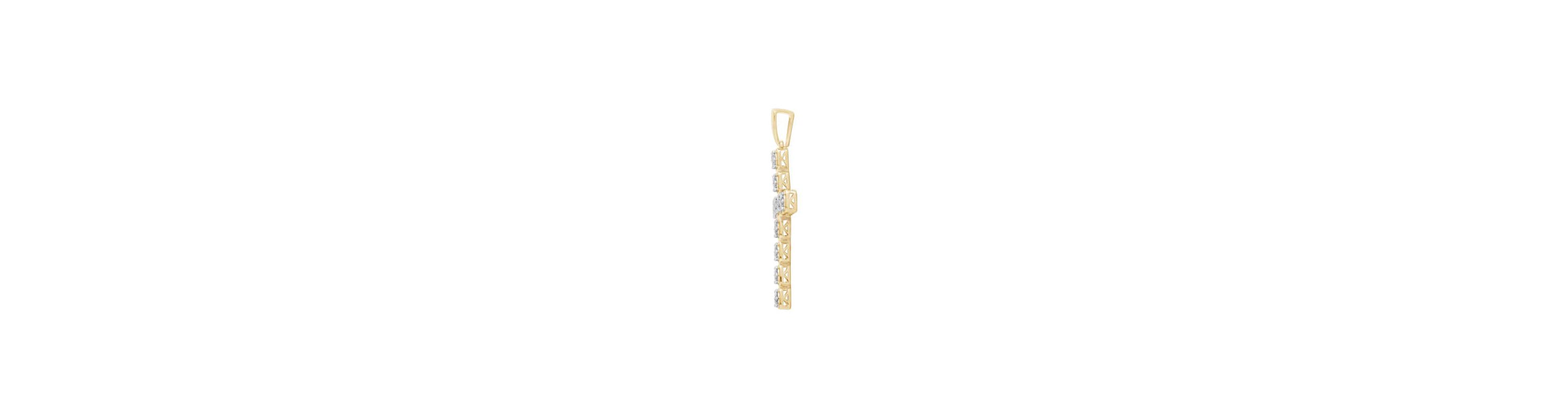 3/4 ct. tw. Natural Diamond Cross Pendant in 10K Yellow Gold