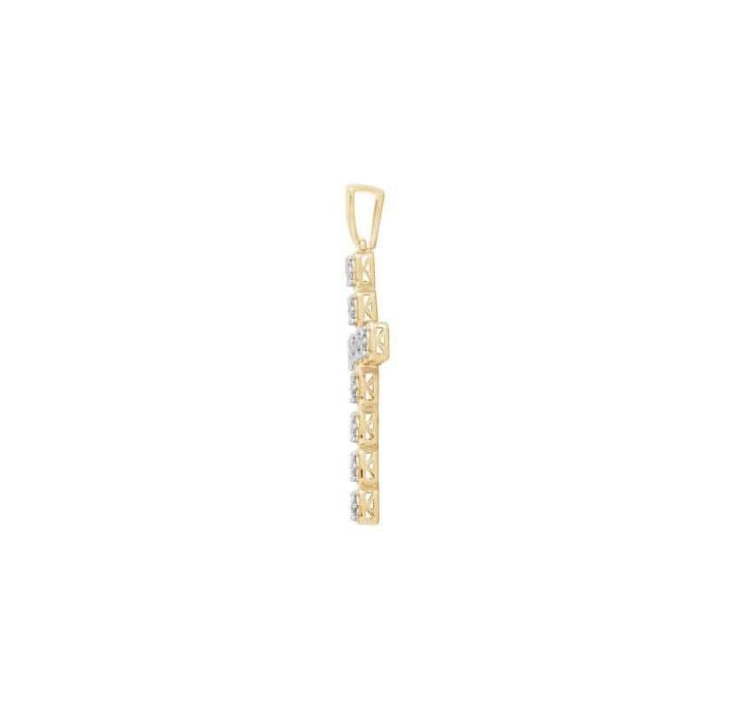3/4 ct. tw. Natural Diamond Cross Pendant in 10K Yellow Gold