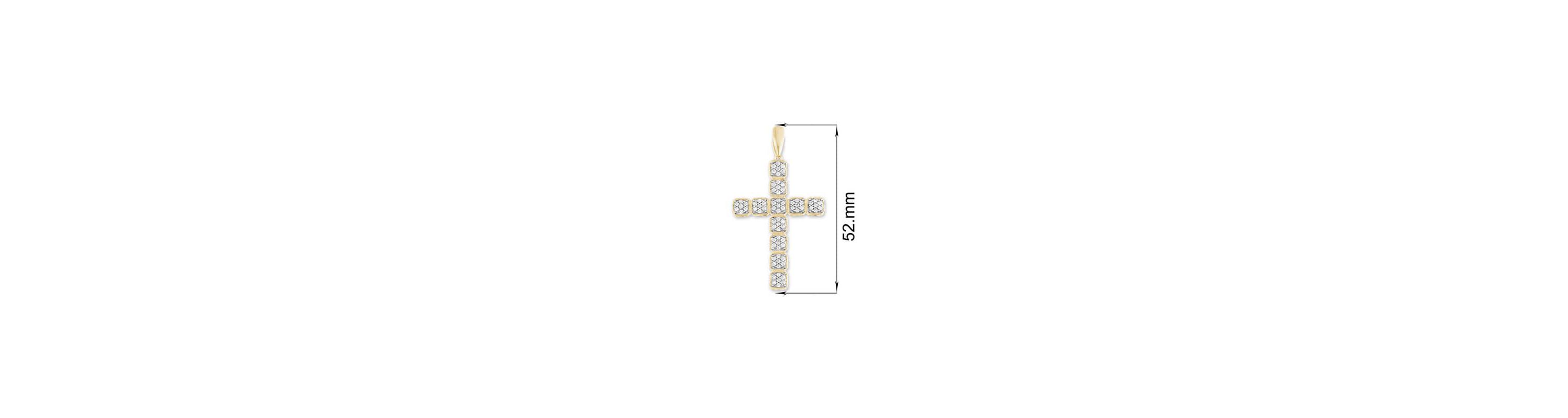 3/4 ct. tw. Natural Diamond Cross Pendant in 10K Yellow Gold