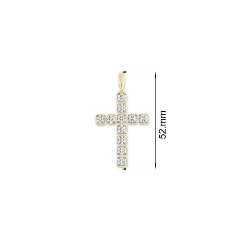 3/4 ct. tw. Natural Diamond Cross Pendant in 10K Yellow Gold