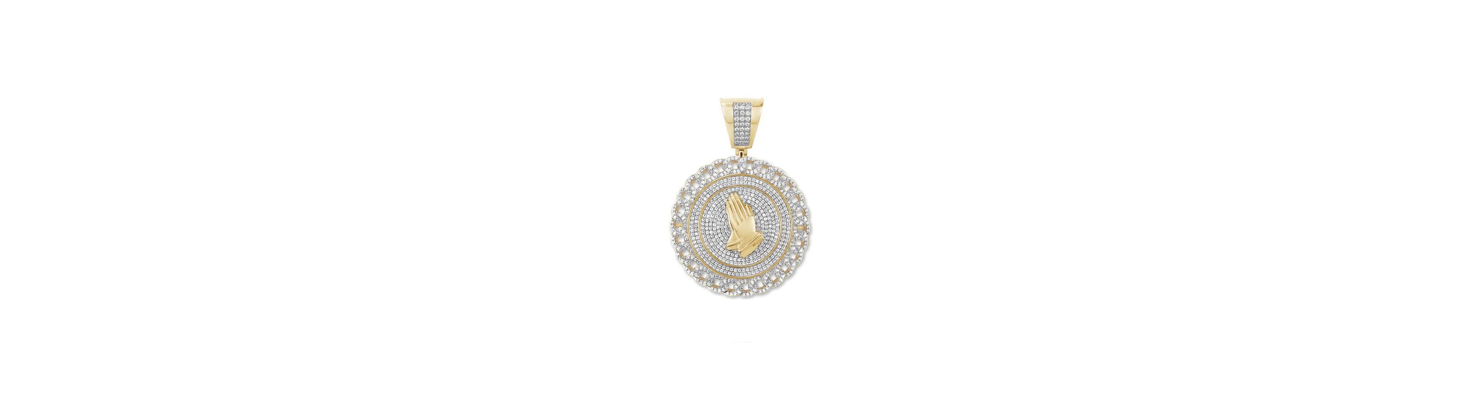 2.50 ct. tw. Natural Diamond Praying Hand Pendant in 10K Yellow Gold