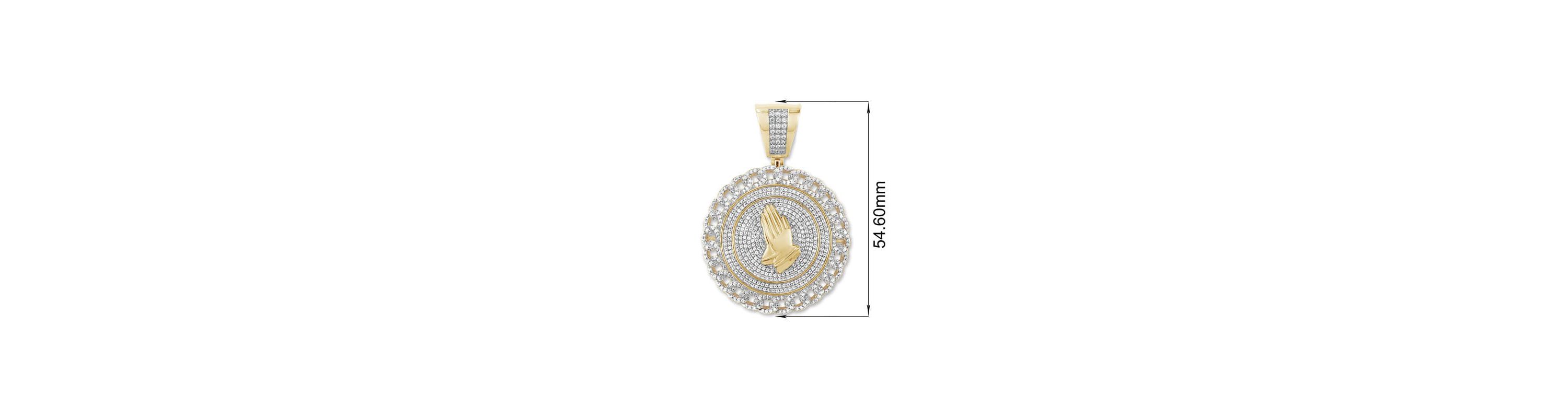 2.50 ct. tw. Natural Diamond Praying Hand Pendant in 10K Yellow Gold