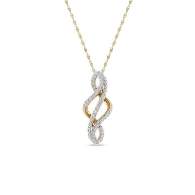 Alessandra Bettini 0.15 Ct.tw Round Cut Natural Diamond Unique Wedding Pendant Necklace with 18" inch Chain in 925 Silver Yellow Plated, 18 in