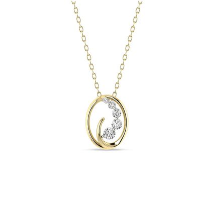 Alessandra Bettini 1/3 Cttw Natural Diamond Oval Shape Swirl Pendant with 18" Cable Chain in 10K Yellow Gold, 18 in