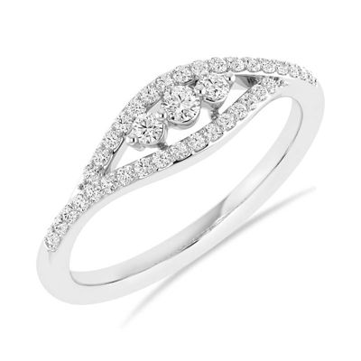 Alessandra Bettini 1/4 Ct.tw Round Cut Natural Diamond Fashion Wedding Ring in 925 Sterling Silver Size US -7, White