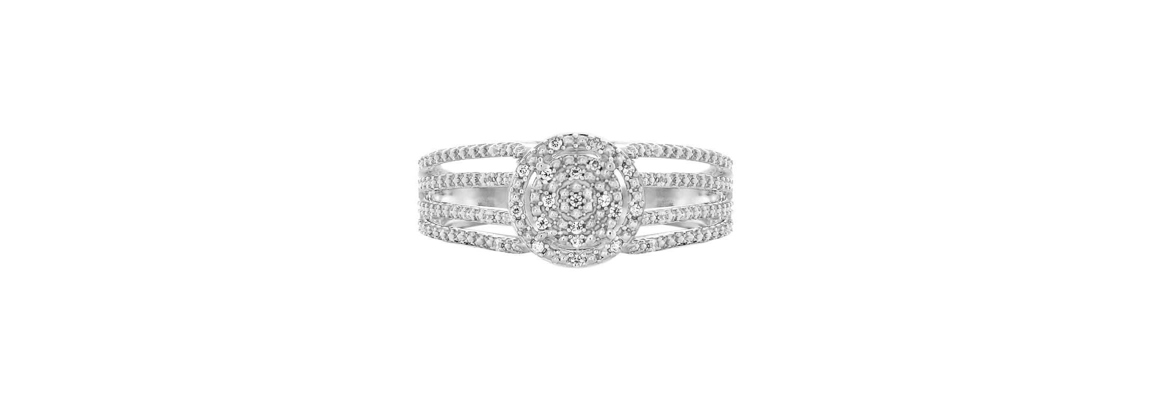 0.08 Ct.tw Natural Diamond Fashion Wedding Ring in 925 Sterling Silver