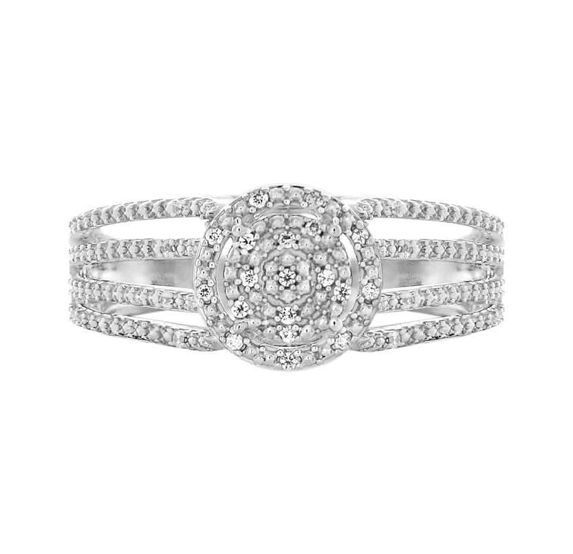 0.08 Ct.tw Natural Diamond Fashion Wedding Ring in 925 Sterling Silver