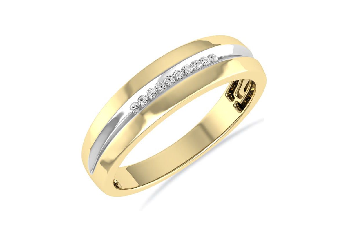 0.050 Ct.tw Natural Diamond Ring/Band in 10K Yellow Gold