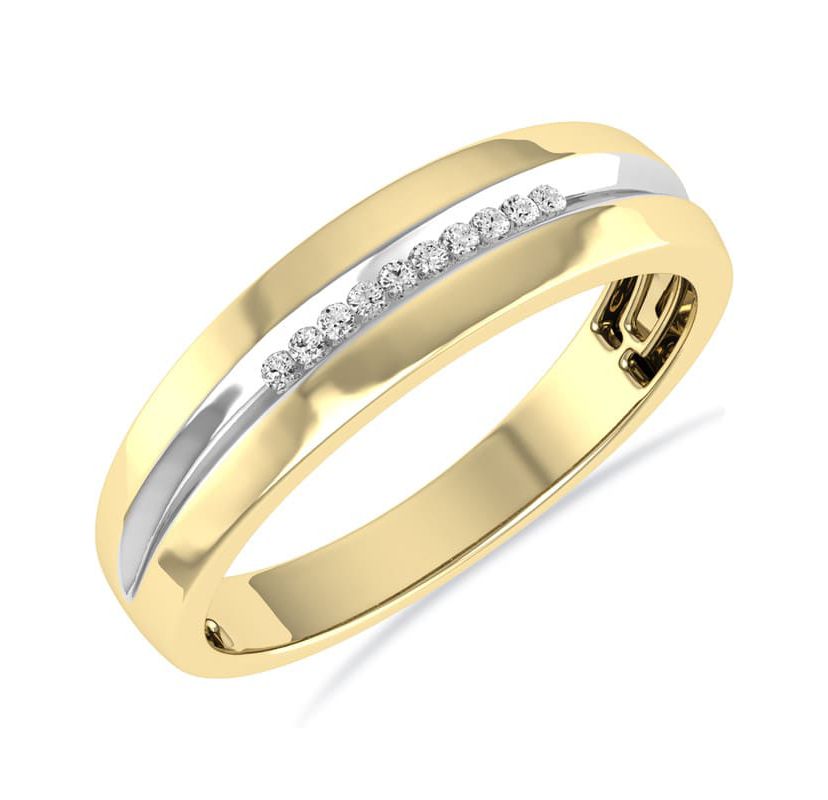 0.050 Ct.tw Natural Diamond Ring/Band in 10K Yellow Gold
